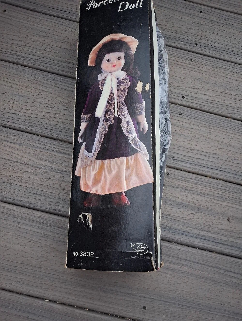 Blue Lace Porcelain Doll with Bonnet - Classic Kids Toy